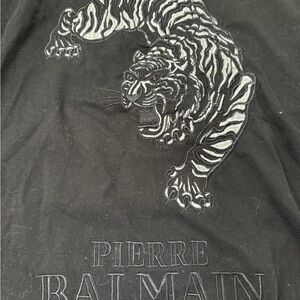 Pierre Balmain Black Embroidered Tiger Shirt unisex size M/48
